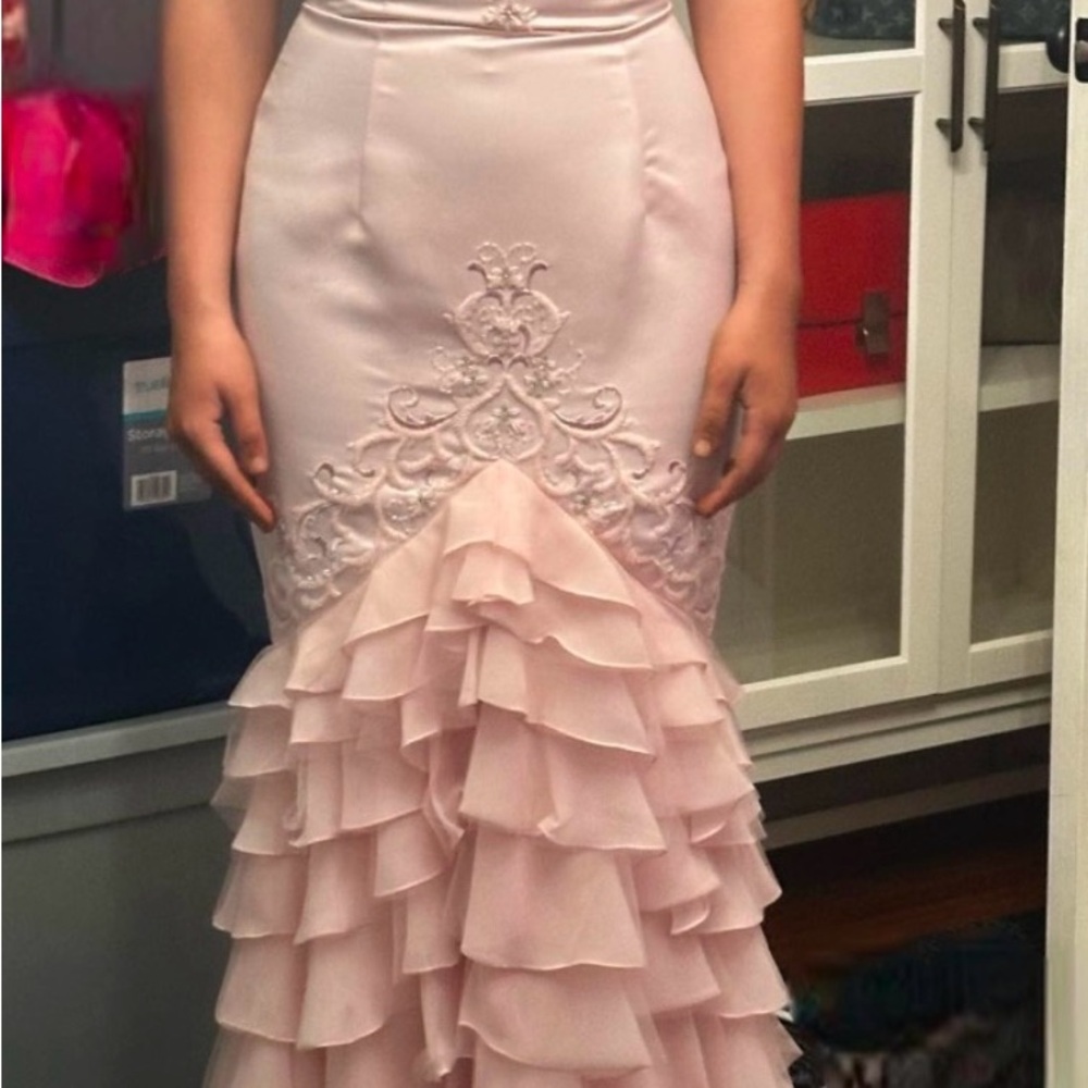 Elegant Pink Strapless Evening Gown Jovani sz.4 - Picture 3 of 3
